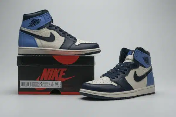 Réplica AIR JORDAN 1 RETRO HIGH OG GS 'OBSIDIAN' - Imagen 7