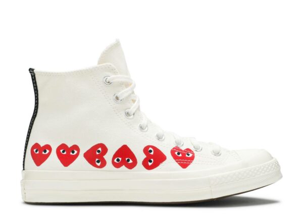 Réplica CONVERSE COMME DES GARÇONS PLAY X CHUCK 70 HI TOP 'MULTI HEART' - Imagen 2