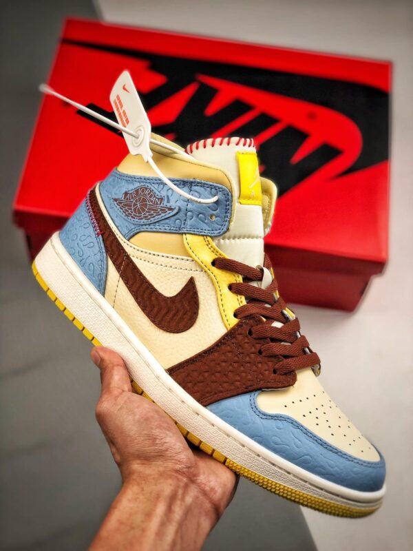 Réplica MAISON CHATEAU ROUGE X AIR JORDAN 1 MID SE 'FEARLESS' - Imagen 5