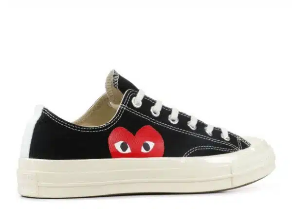 Réplica CONVERSE COMME DES GARÇONS PLAY X CHUCK 70 LOW 'BLACK WHITE' - Imagen 3