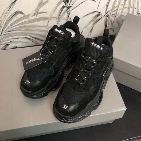 Réplica BALENCIAGA TRIPLE S CLEAR NEGRAS - Imagen 3