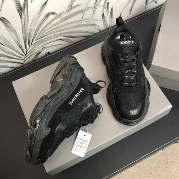 Réplica BALENCIAGA TRIPLE S CLEAR NEGRAS - Imagen 4