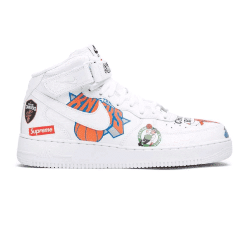 Réplica Supreme x NBA x Air Force 1 Mid 07 'White'