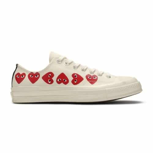 Réplica CONVERSE COMME DES GARÇONS PLAY X CHUCK 70 LOW TOP 'MULTI HEART'