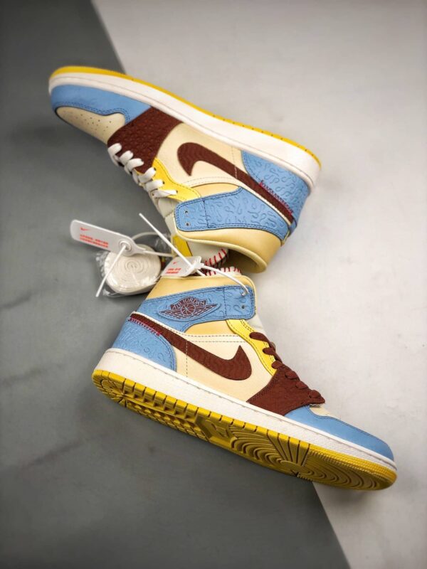Réplica MAISON CHATEAU ROUGE X AIR JORDAN 1 MID SE 'FEARLESS' - Imagen 2