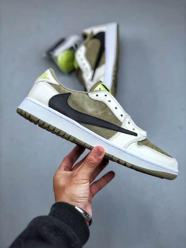 Réplica JORDAN 1 RETRO LOW GOLF TRAVIS SCOTT ‘NEUTRAL OLIVE’ - Imagen 7