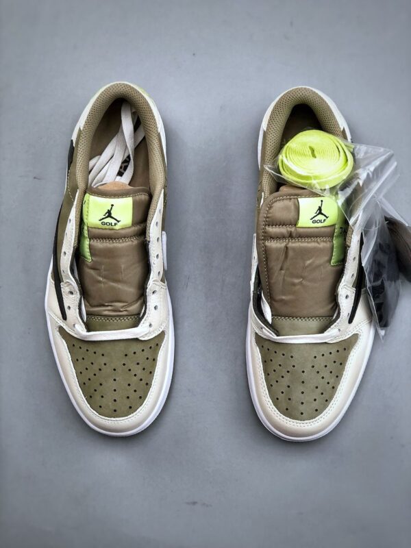 Réplica JORDAN 1 RETRO LOW GOLF TRAVIS SCOTT ‘NEUTRAL OLIVE’ - Imagen 6