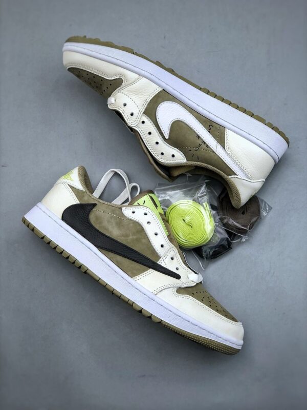 Réplica JORDAN 1 RETRO LOW GOLF TRAVIS SCOTT ‘NEUTRAL OLIVE’ - Imagen 2