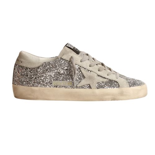 GOLDEN GOOSE SUPER-STAR CON PURPURINA PLATEADA RÉPLICA GOLDEN GOOSE SUPER-STAR PURPURINA PLATEADA - Imagen 1