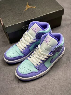  JORDAN 1 MID PURPLE AQUA - Imagen 4