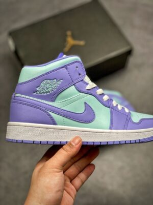  JORDAN 1 MID PURPLE AQUA - Imagen 2
