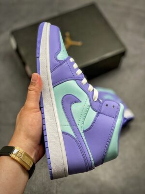  JORDAN 1 MID PURPLE AQUA - Imagen 7