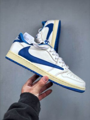  JORDAN 1 RETRO LOW OG SP FRAGMENT X TRAVIS SCOTT SAIL 'MILITARY BLUE' - Imagen 7