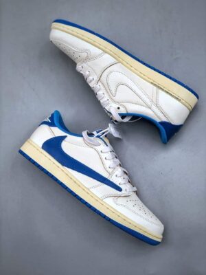  JORDAN 1 RETRO LOW OG SP FRAGMENT X TRAVIS SCOTT SAIL 'MILITARY BLUE' - Imagen 2